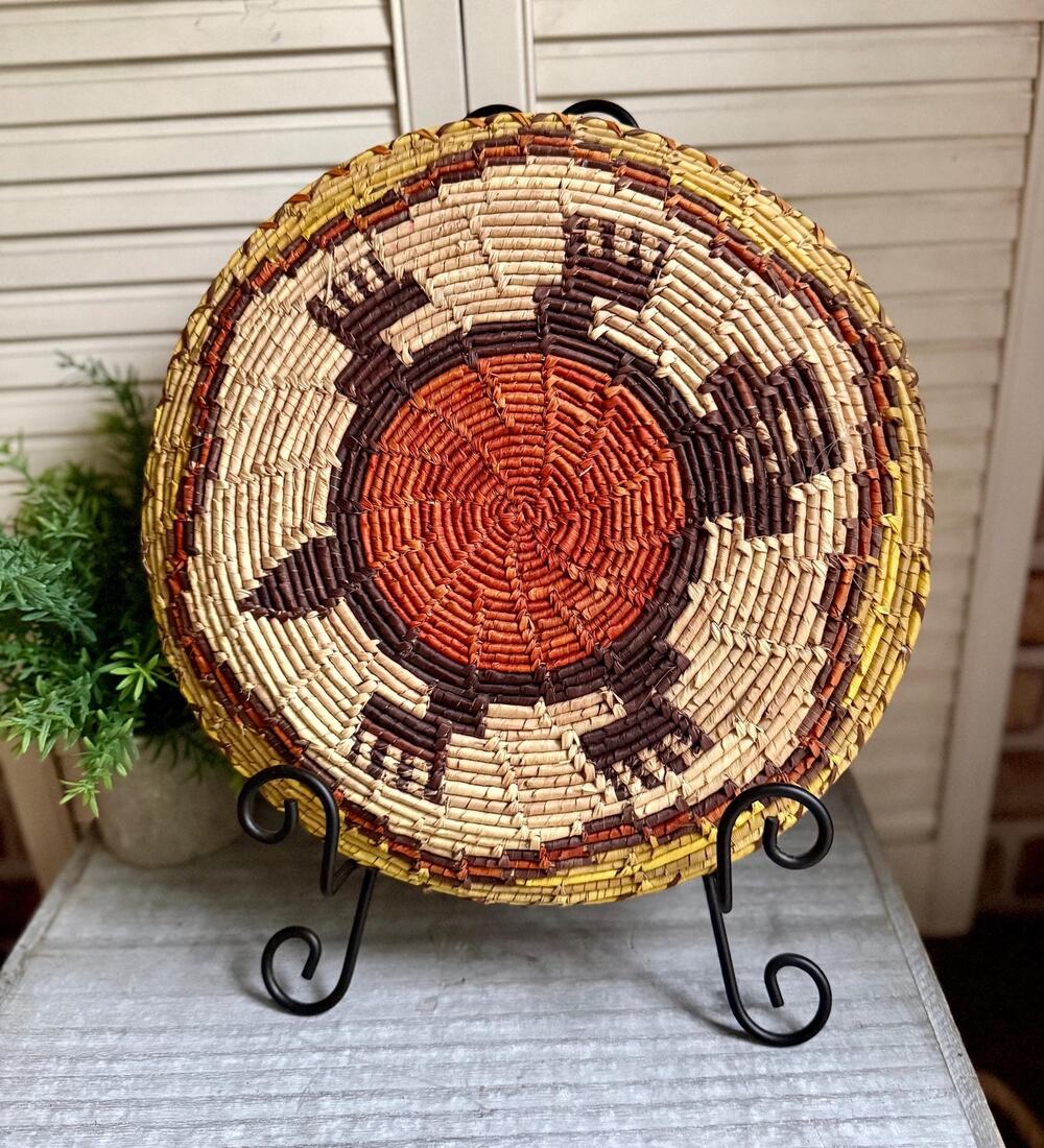 Vintage Coiled Decorative Basket | Southwest Style Wall Basket